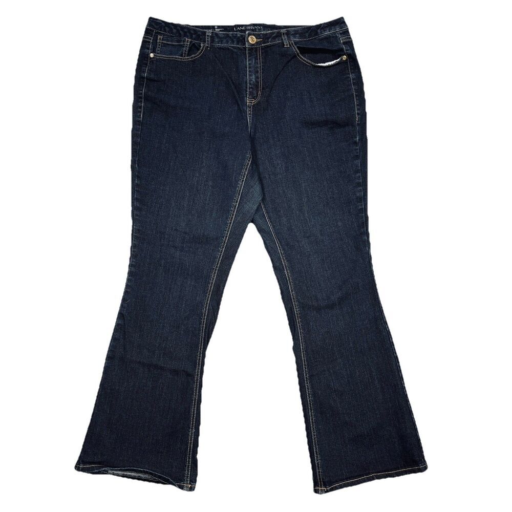 Lane Bryant Bootcut Jeans Womens Plus 18 Mid Rise Dark Blue Measures 38 x 30.5